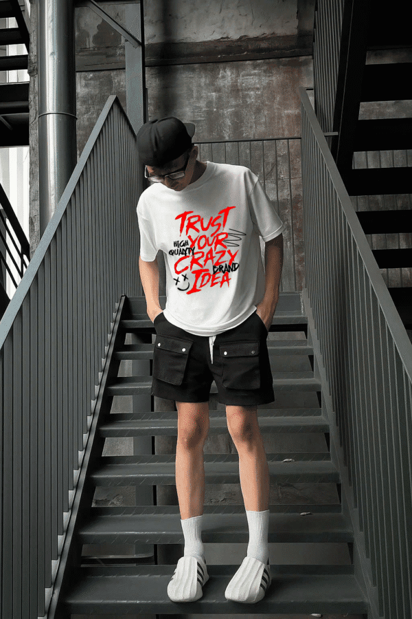 Unisex Local Brand Boxy Fit T-Shirt Printed with Trust Your Crazy Idea - Image 2