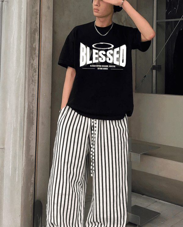 Unisex Local Brand Boxy Fit T-Shirt Printed with Blessed - Image 2