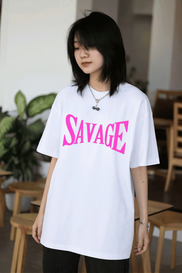 Unisex Local Brand Boxy Fit T-Shirt Printed with SAVAGE - Image 3