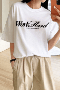 Customer reviews Local Brand T-Shirt D&P Apparel 35 Boxy Fit T-Shirt Printed with Work Hard