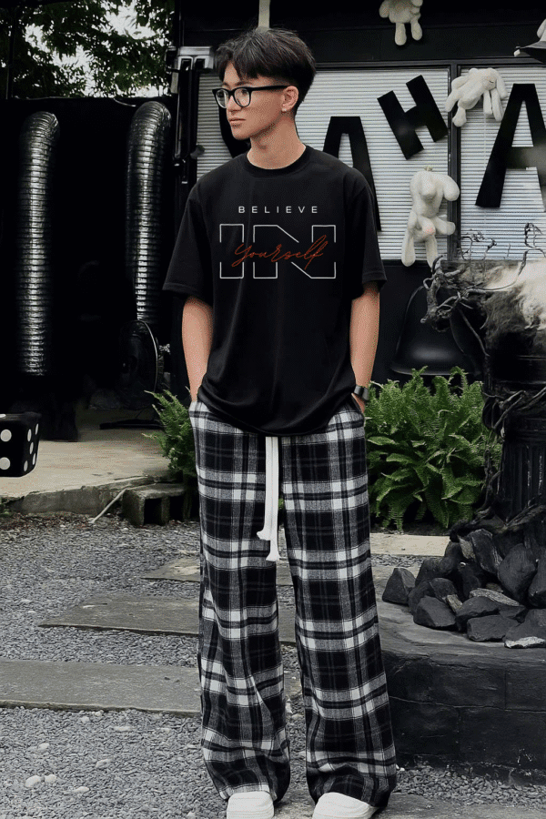Unisex Local Brand Boxy Fit T-Shirt Printed with Believe In Yourself