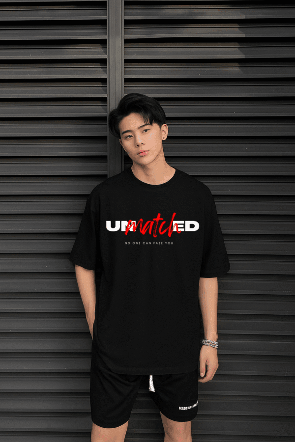 Unisex Local Brand Boxy Fit T-Shirt Printed with UNMATCHED - Image 2
