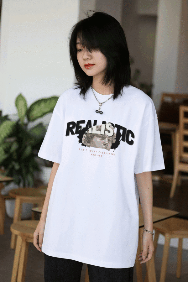 Unisex Local Brand Boxy Fit T-Shirt Printed with REALISTIC - Image 3