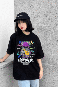 Premium cotton fabric of the Unisex Local Brand Boxy Fit T-Shirt Graffiti Bear ZARCHIVE