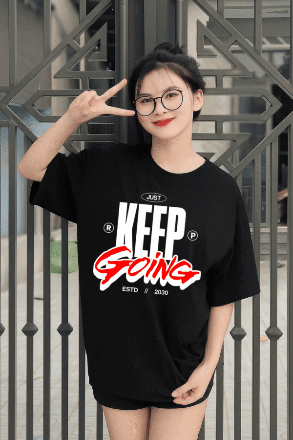 Unisex Local Brand Boxy Fit T-Shirt Printed with Keep Going - Image 3