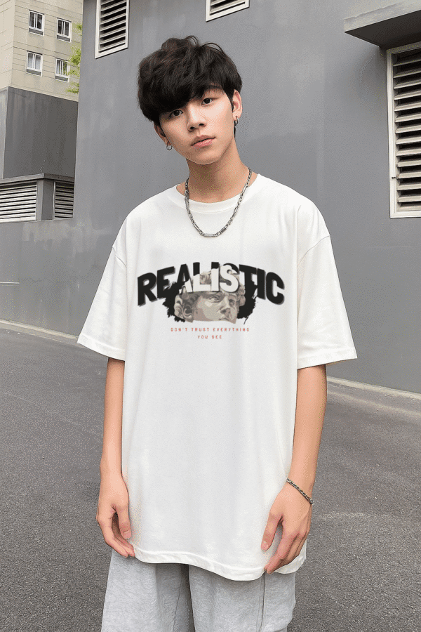 Unisex Local Brand Boxy Fit T-Shirt Printed with REALISTIC - Image 4
