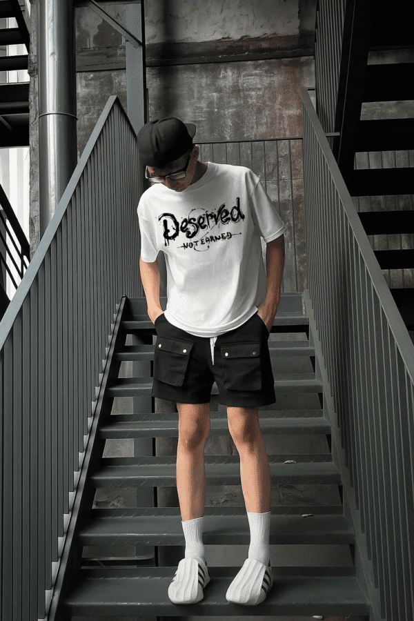 Unisex Local Brand Boxy Fit T-Shirt Printed with Deserved - Image 5