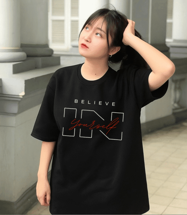 Unisex Local Brand Boxy Fit T-Shirt Printed with Believe In Yourself - Image 5