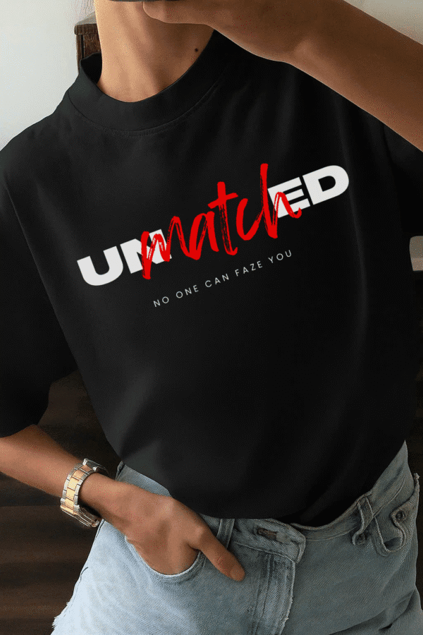 Unisex Local Brand Boxy Fit T-Shirt Printed with UNMATCHED - Image 5