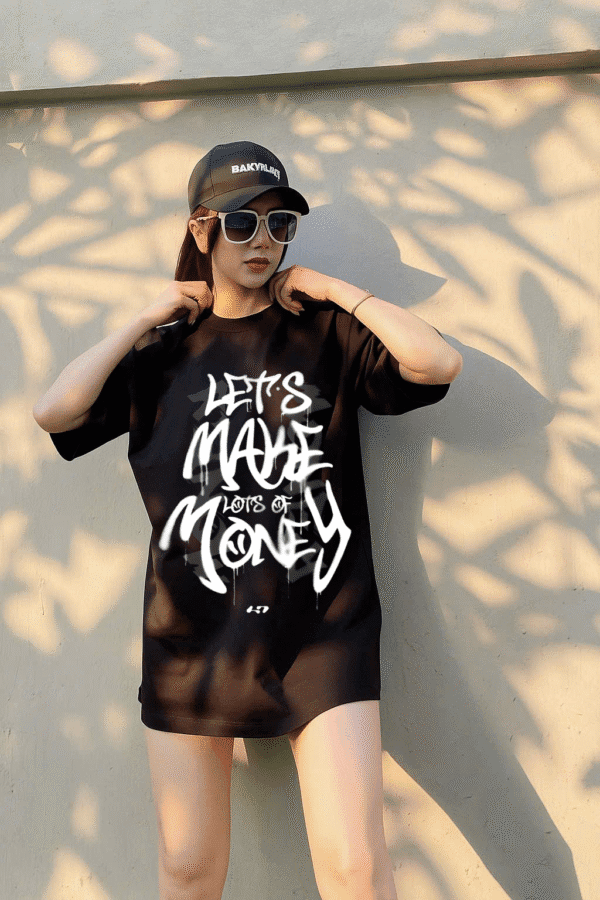 Unisex Local Brand Boxy Fit T-Shirt Printed with LET’S MAKE MONEY - Image 3