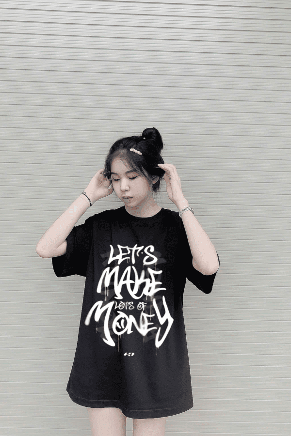 Unisex Local Brand Boxy Fit T-Shirt Printed with LET’S MAKE MONEY - Image 4