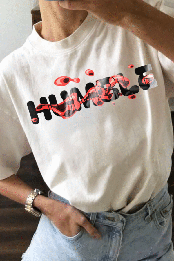 Unisex Local Brand Boxy Fit T-Shirt Printed with HUMBLE