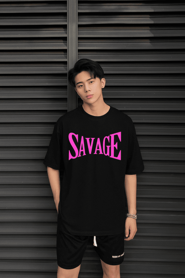Unisex Local Brand Boxy Fit T-Shirt Printed with SAVAGE - Image 2
