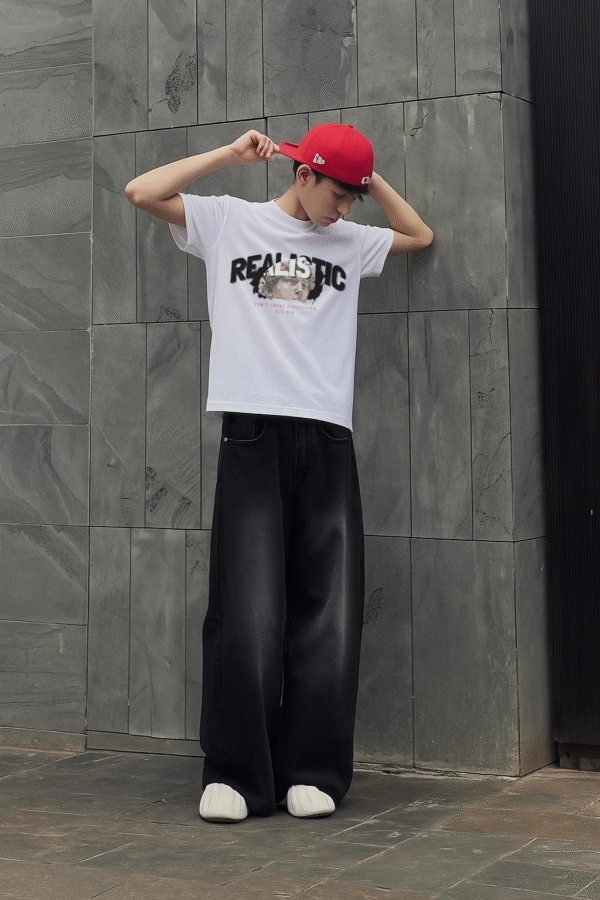 Unisex Local Brand Boxy Fit T-Shirt Printed with REALISTIC - Image 2